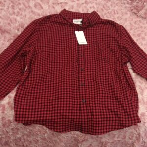 Goodfellow & Co Red and Black Plaid Shirt